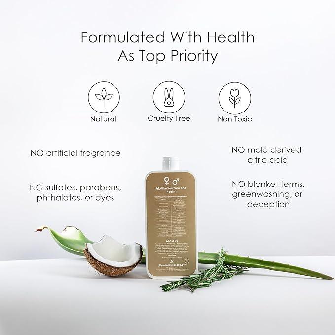GirlyMan Natural Body Wash - Made with Olive Oil & Aloe Extract, No Artificial Fragrance, PH Balanced, Gentle Formula, Nourishing Ingredients, Family Owned (Lavender)