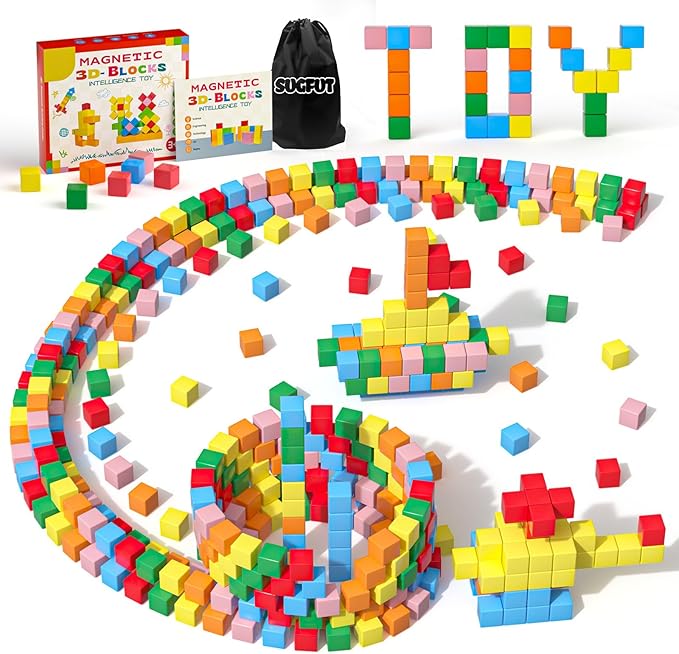42PCS Magnetic Blocks, Montessori Toys Magnet Cubes, STEM Educational Sensory Magnetic Building Blocks for Todders Birthday Gifts