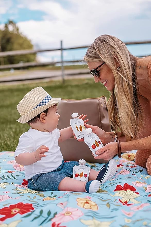 White Leaf Provisions Organic Purees / Baby Food Pouches - Fruits, Veggies & Grains, Toddler snack, Regeneratively Farmed, No Added Sugar, Non-GMO, BPA-Free Pouches 3.17 oz (Pack of 24, Apple + Sweet Potato + Beet)