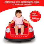 12V Bumper Car for Toddlers, Electric Toy Ride on Battery Car with Kids W/Parent Remote Control, 2-Speed, 360 Degree Spin, Music & LED Lights for Kids, Red