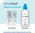 Sinus Rinse, 30PK Nasal Rinse Packets with NAC and Saline, Squeeze Bottle, Alternative to Neti Pot, Helps with Allergy, Congestion, Cold Symptoms