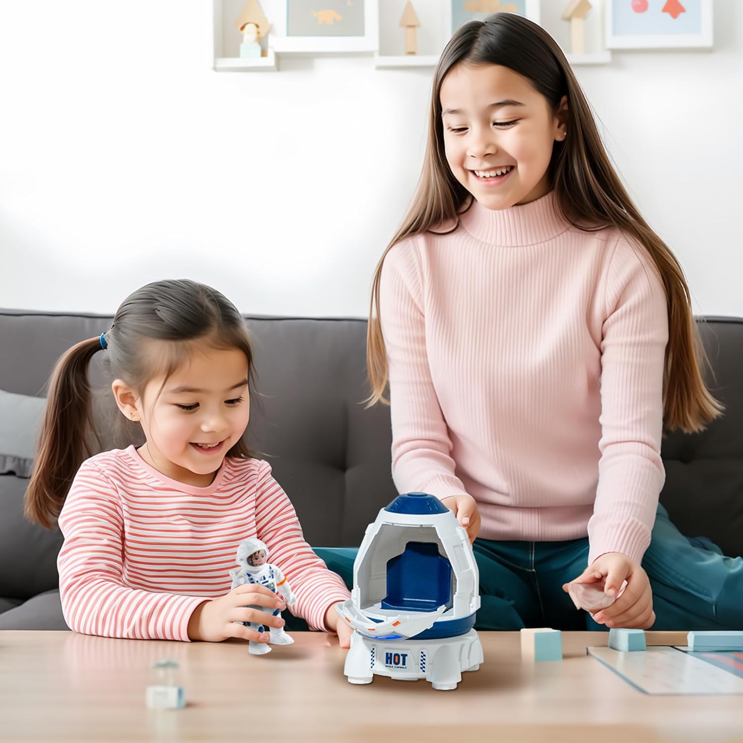 Concentration, Focus Toys , Space Rocket Ship Rocketship Small Spaceship Kids Astronaut Toy, Rocket, Educational, Concentration, Learning, Outer Space Toy, Gift for 3-8