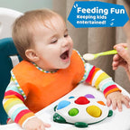 LiKee Fidget Popper Sensory Baby Toys for 10+ Months, Push and Popping Busy Board, Montessori Toys for 1+ Years Old, Airplane Car Travel Toy for Toddlers 1-3 Stress Relief (Turtle)