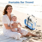 Foldable Baby Bathtub, Lightweight Bathtub for Infants to Toddlers with Soft Cushion & Thermometer, Portable Baby Tub Newborn to Toddler 0-24 Months(Blue)