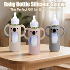 Mity rain 3 Pack Silicone Sleeves for Dr. Brown's Glass Bottles 8 OZ - Anti Breakage Baby Bottle Holder, Compatible with Dr. Brown's Glass Bottles for Babies with Handle