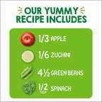 HAPPYTOT Organics Stage 4 Baby Food Pouches,Gluten Free, Vegan Snack, Love My Veggies, Fruit & Veggies Puree, Apples, Zucchini, Green Beans & Spinach 4.22 oz Pouch (Pack of 16)