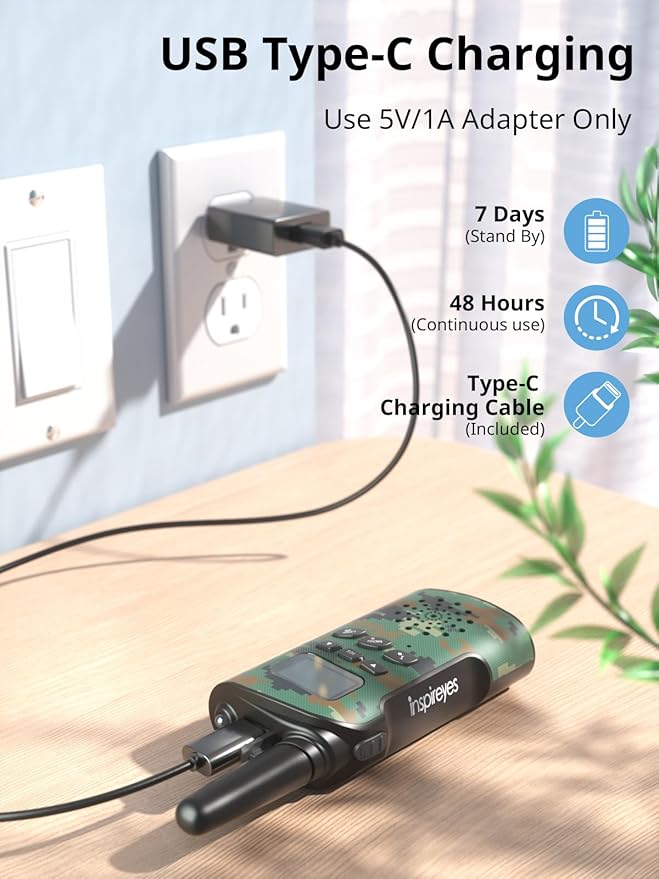 Walkie Talkies for Kids Rechargeable,Toys for Boys and Girls Ages 3-12, 3 Pack Long Range 2-Way Radios, Birthday Gifts,Christmas Stockings, Outdoor Play, Family Games, Hiking Camping Gear