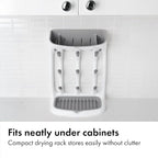 OXO Tot Space-Saving Baby Bottle Drying Rack, Compact Dish Drying Rack with Removable Trays, Countertop Bottle Organizer for Baby Bottles, Nipples, Pacifiers and Lids, BPA Free, Dishwasher Safe