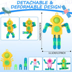 24Pcs Pop Fidget Spinners Bulk - Deformable Astronaut Fidget Spinner Keychain Robot Gyro Fidget Spinner for Kids Adults Glow in The Dark Sensory Toys Christmas Party Favors Classroom Prizes