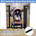 65.7"-72.2" Extra Wide Baby Gate, 40.5" Tall Dog Gate Indoor,Walk Through Pet Gates for Doorways Kitchen No Drilling Auto Close Pressure Mounted Safety Child Toddler Gate, Black