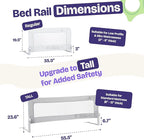 ComfyBumpy 2-Pack Bed Rail for Toddlers 35.5" L x 19.5" H | Toddler Bed Rails for Twin, Full & Toddler Mattress Size | Swing Down Rail Guard | Mattress Side Rail for Kids | White