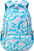 BLUEFAIRY Kids Backpack for Girls Elementary Primary Middle School Bags for Aged 8-10 for Teens Childs Bookbags Back to School Book Bags Mochilas para Niñas de 6 7 8 9 10 Años Tie-dye Blue