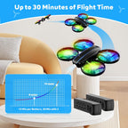 RC Drone for Kids and Beginner, Small RC Quadcopter with Lights and 3D Flip, Altitude Hold, Headless Mode, Propeller Full Protect, Easy to Fly Toys Drone for Kids Boys and Girls Gift (Black)