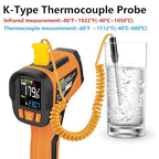 Infrared Thermometer Temperature Gun, -40℉~1922℉, High Temp Thermometer 30:1 Pyrometer with Probe, Non-Contact Digital Laser Thermometer for Cooking, Engine, Kiln, Forging, HVAC, Industrial