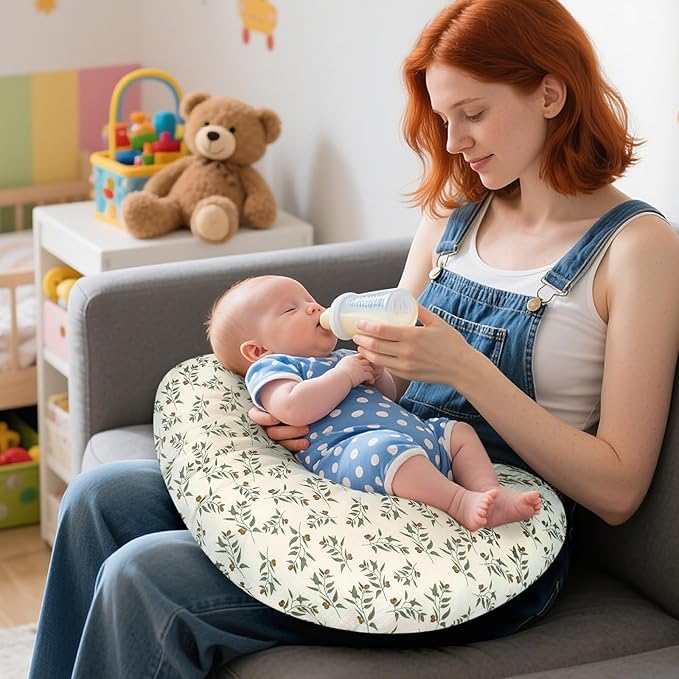 Accmor 2 Pack Muslin Nursing Pillow Covers, 100% Cotton Soft Nursing Covers for Breastfeeding Pillows, Slipcover for Baby Girls Boys Newborn