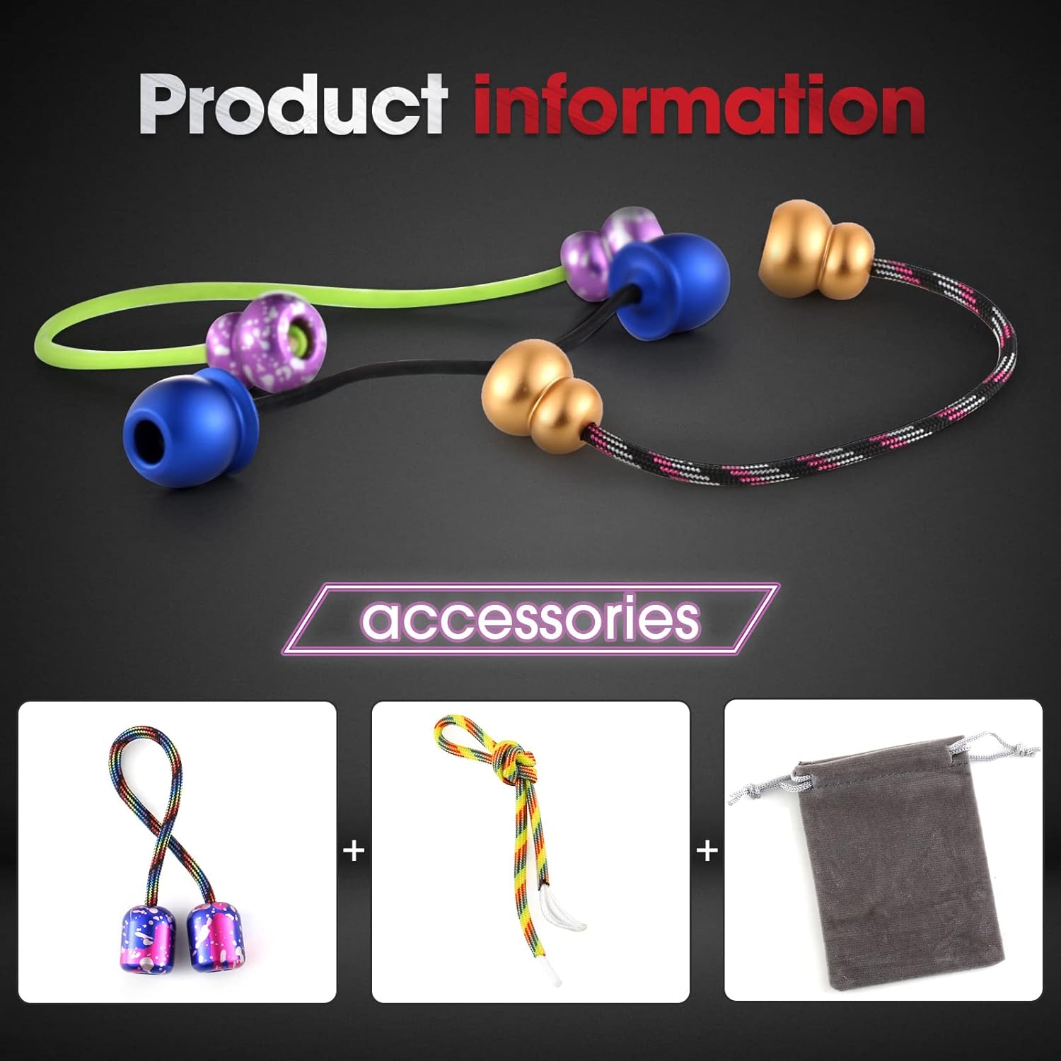 Fidget Beads - Worry Fidget Beads Spin & Bump - Made of Aluminum Alloy - Creates a Bit of Magic for You (UFO-Purple&White)