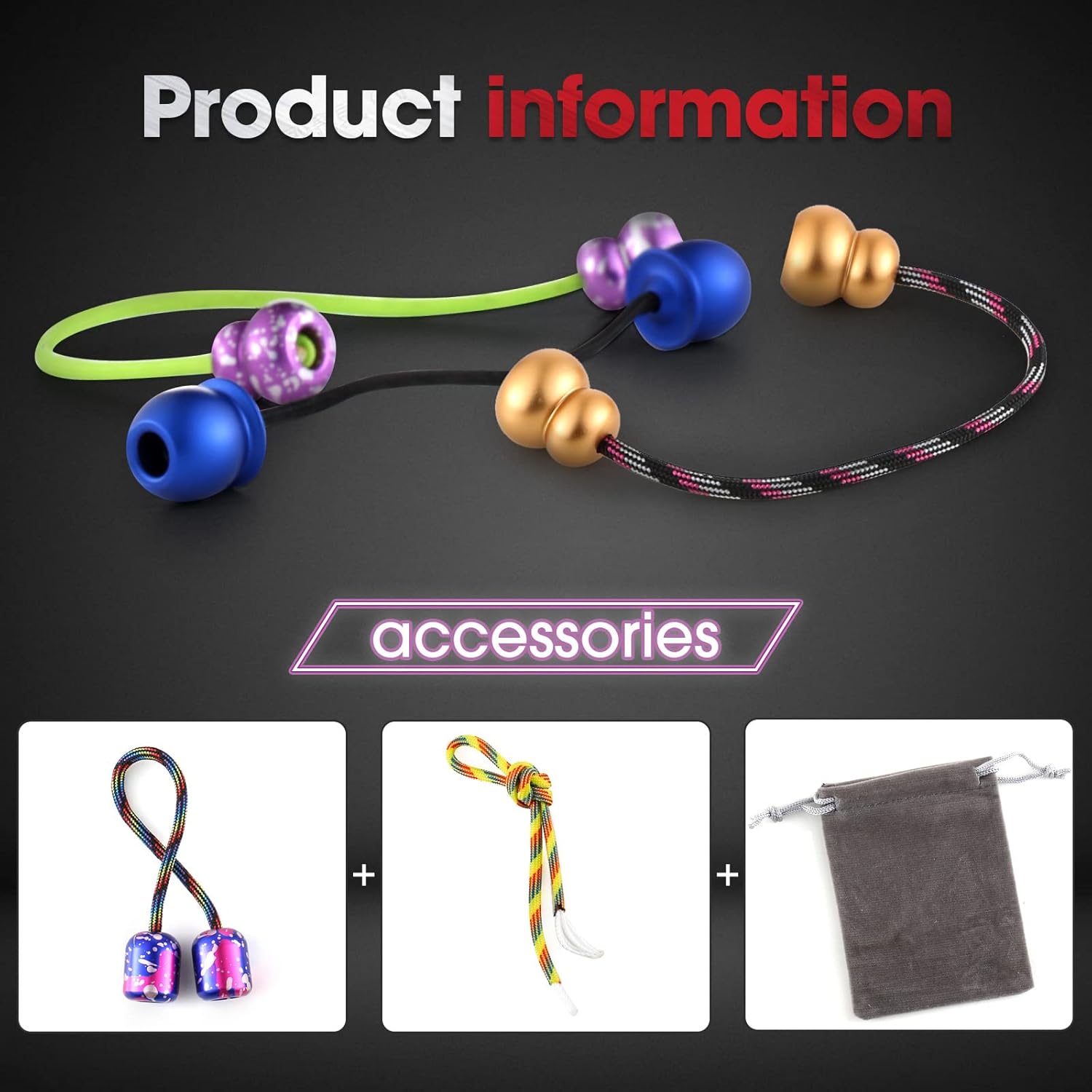 Begleri Fidget Beads - Worry Fidget Beads Spin & Bump - Made of Aluminum Alloy - Creates a Bit of Magic for You (UFO-Purple&Blue)