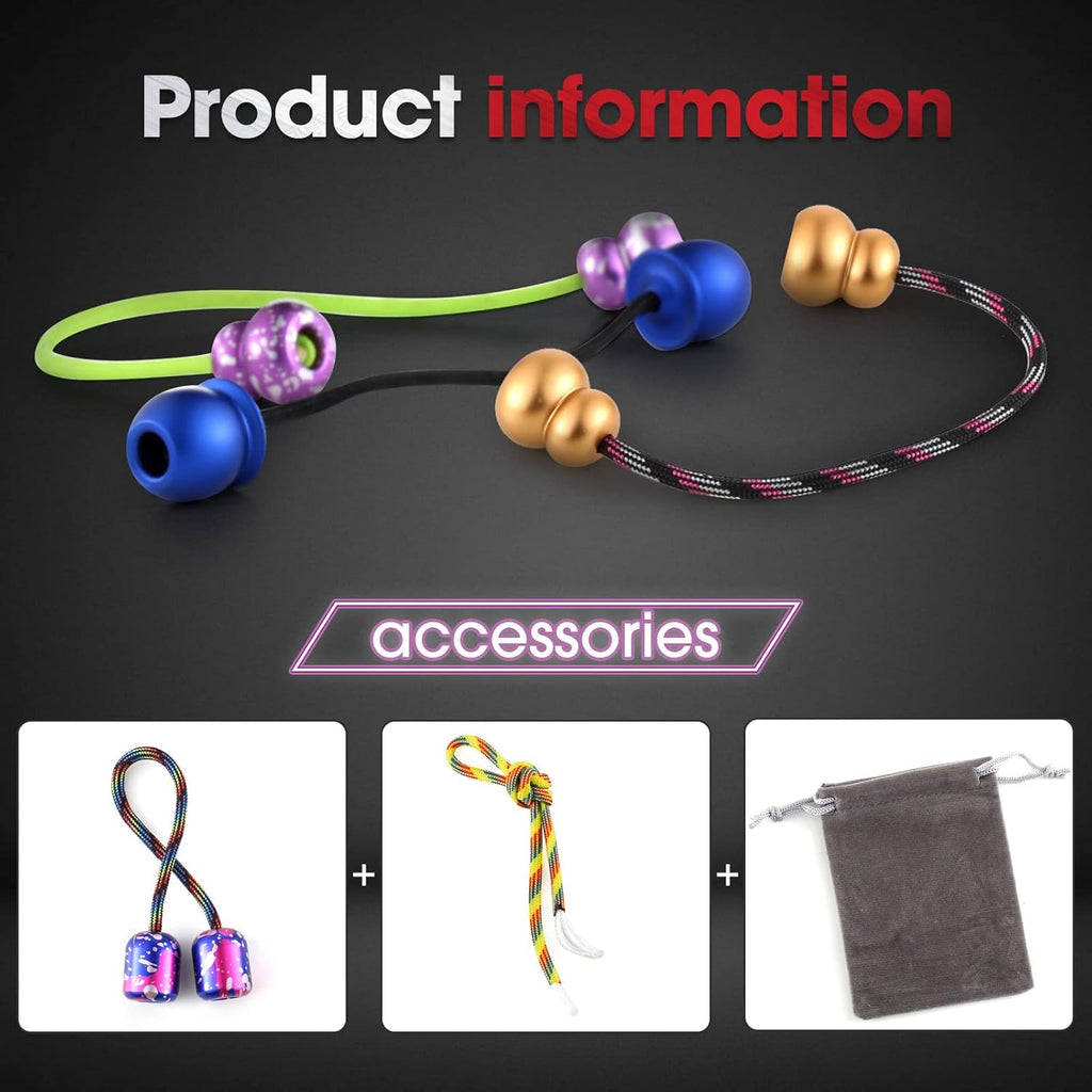 Begleri Fidget Beads - Worry Fidget Beads Spin & Bump - Made of Aluminum Alloy - for Men Women Youngs Skill Players Creates a Bit of Magic for You (UFO-Black Blue&White)