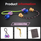 Begleri Fidget Beads - Worry Fidget Beads Spin & Bump - Made of Aluminum Alloy - for Men Women Youngs Skill Players Creates a Bit of Magic for You (UFO-Black Blue&White)