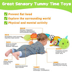 Baby Sensory Toy 0-6 Month Music Animal Stuffed Plush Caterpillar Toy for Infant 0-3-6 Month Tummy Time with Baby Mirror Crinkle Rattle for 6-12 Month Carseat Toys for Newborn Boys Girls Shower 1