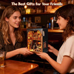 DIY Miniature House Kit, Book Nook Kit, 3D Wooden Puzzles Bookshelf Craft Kits, Dollhouse Kit with LED Light, Mini Building Kit for Adults Teen to Build (Old Time Tavern)