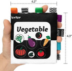 teytoy Baby Soft Cloth Book Set 6 PCS, Black and White High Contrast Baby Activity Crinkle Books for 0 3 6 9 12 Months Newborn Infants Babies Boys and Girls Early Educational Learning Toys