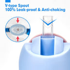 hahaland Sippy Cups for Baby 6-12 Months - 2 in 1 Spout & Straw Unicorns Sippy Cups for Toddlers 1-3 No Spill Transition Weighted Straw Cup (1 Cup with 2 Nipples)