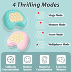 Fast Push Button Game for Kids Adults, 2 Pcs Handheld Pop Light up Fidget Game, Educational Sensory Toys for Boys Girls Birthday