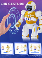 Robot Toys for Kids,Programmable Remote Control Smart Walking Dancing Robot Toy with Gesture & Sensing for Age 4 5 6 7 8 9 10 Year Old Boys for Birthday Present,Yellow