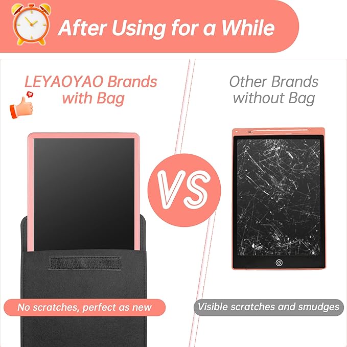 LCD Writing Tablet for Kids Doodle Board with Bag, Electronic Digital Colorful Screen Drawing Tablet, Etch a LEYAOYAO 10-Inch Drawing Pad Sketch Pads, Toy - Gift for 3-6 Years Old Girls Boys
