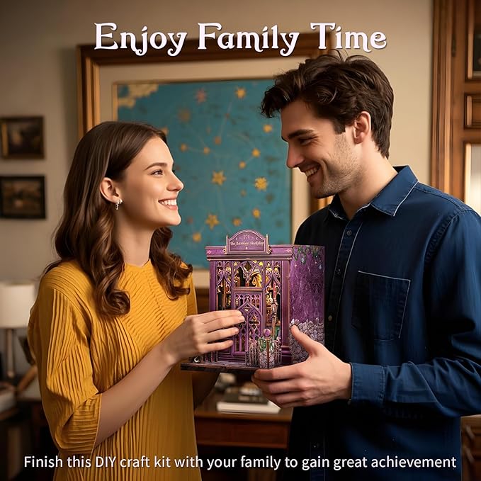 CUTEBEE Book Nook Kit - DIY Miniature House Dollhouse Kit for Adults and Teens, Booknook Tiny House Bookshelf Decor 3D Wooden Puzzle, Gifts for Family Friends (The Astrology Bookshop)