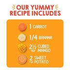 HAPPYTOT Organics Stage 4 Baby Food Pouches, Gluten Free, Vegan Snack, Love My Veggies, Fruit & Veggie Puree, Carrot, Banana, Mango & Sweet Potato, 4.22 Ounce (Pack of 16)