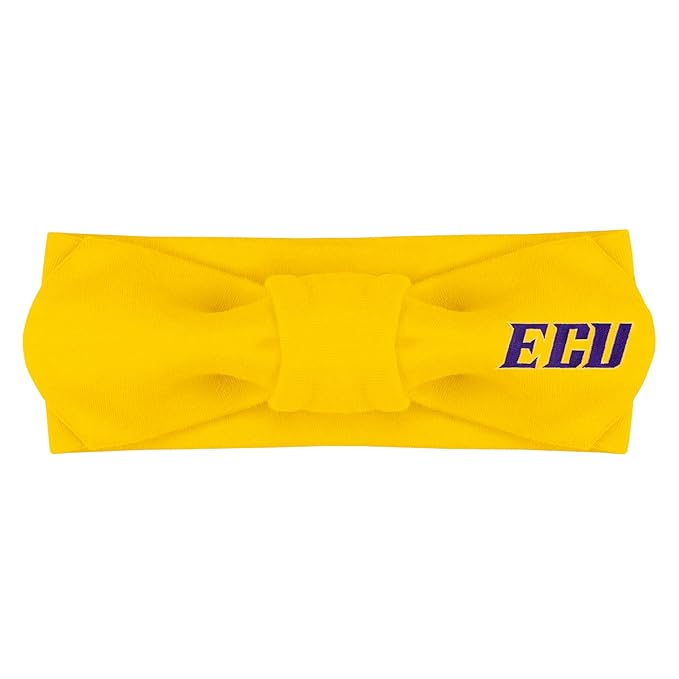 Creative Knitwear East Carolina Pirates Infant Girls Gold Solid Hair Knot Headband Embroidered Logo - Size Newborn - 4T