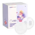 Nuliie Super Absorbent & Featherlight Disposable Nursing Pads 150 Count, Stay Dry, Soft & Breathable Breast Pads for Leaking Milk, Leakproof, Individually Packaged Breastfeeding Essentials for Moms