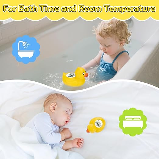Baby Bath Thermometer – Digital Safety Water Thermometer for Baby Bathtub – °C/°F Display, BPA-Free & Waterproof – Floating Duck Toy for Newborns & Toddlers