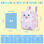 SUN EIGHT Toddler Backpack for Boys & Girls - Lightweight Kids Backpack for Preschool,Kindergarten & Travel,Cute Animal Design,Durable Small School Bag for Daycare (Ages 2-5)