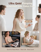 Hands Free Breast Pump, Wearable Breastfeeding Pump with 320mmHg Strong Suction, 19 Adjustable Levels & 4 Modes, Ultra-Quiet, Leak-Proof Design Portable Breast Pumps Electric (White, 2 Pack)