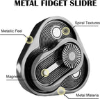 Metal Fidget Slider,Triangle Rotation Metal Fidget Toys, Clover Shape EDC Adult Toys ,Fidget Toys Adults for Stress and Anxiety Relief，ADHD Fidget Toys Adults Suitable for Office (Black Gold)