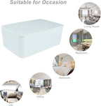 Diaper Wipes Dispenser, Tissue Storage Box Case, Wet Wipe Dispenser Holder with Lid for Home, Office, Cars (White)