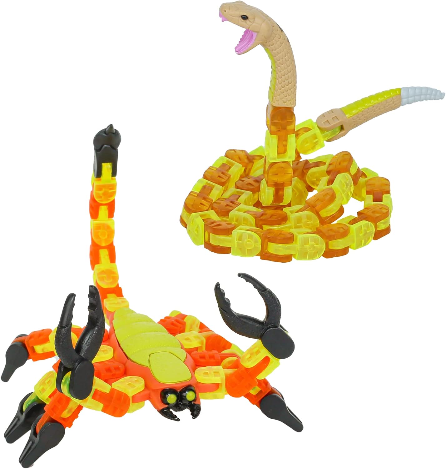 Zing Klixx Creaturez Combo Pack - Create Stop Motion Animation, Snap and Click Fidget Toys for Stress Relief, Great for Kids Ages 4 and Up (Scorpion + Rattlesnake)