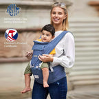 Baby Carrier, 3-in-1 Baby Carrier Newborn to Toddler with Hip Seat (Ergonomic M Position) for 0-36 Month/7-45lbs, Adjustable Size for Enhanced Lumbar Support, Perfect for On-The-go, Blue