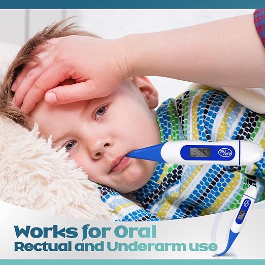 TrelaCo 36 Pcs Thermometer for Adults Digital Oral Thermometer for Fever Basal Body Fast Reading Flexible Tip for Underarm Rectal Mouth Temperature Measurement (Blue)