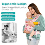 Baby Carrier Newborn to Toddler, Ergonomic Adjustable Toddler Carriers for 7-66 Lbs, Cozy Lightweight Infant Carrier with Neck Support, Baby Holder Carrier with Lumbar Support for Mom Dad