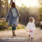 ANGELBLISS Baby Playpen, 79"x 63"x 1.18" Self-Inflating Play Mat for Babies and Toddlers, Roll Up & Waterproof Foam Crawling Mat, Portable Playmat with Travel Bag Grey