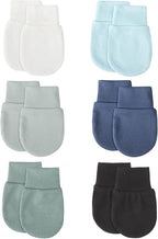 BQUBO 6 Pairs Newborn Baby Boys Girls Mittens 0-6 Months Unisex-Baby Infant Mittens Elastic No Scratch Wrist Gloves