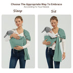 Baby Wrap Ring Sling 7-35 lbs, Baby Sling Carrier for Newborn, Toddler, Infant Holder, Lightweight Baby Carrier Wraps, Green