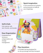CHEFAN Felt Dress-Up Dolls Set,Pretend Play Dress Up Game with Felt Board, Outfit and Accessory Pieces,Perfect for Little Girls 3+