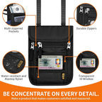 Neck Wallet for Travel,Passport Holder Neck Pouch for Men Women with Adjustable Neck Strap and RFID Blocking