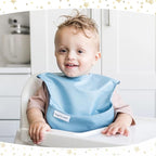 Tiny Twinkle Mess Proof Baby Bibs for Eating - Waterproof, Wipeable Bibs - Toddler Bibs - Travel Friendly - PFAS, PVC, BPA, Phthalate Free - Baby Food Bibs(5 Pack, Unisex Solids)