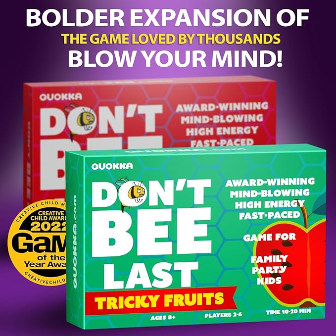 QUOKKA Family Food Games for Kids and Adults - Fast & Fun Slap Card Game for 2-6 Players Easy to Learn - Hilarious Brain-Blending Board Games for Family Night Ages 8+